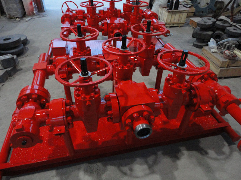 Red Choke Manifold Oil And Gas 2 1/16 quot X 10000psi For High Pressure
